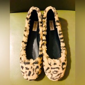 NWOT Jessica Simpson Leopard 🐆 Faux Fur Flats